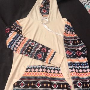 Aztec print and cream hoodie from a boutique